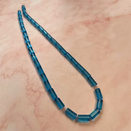 Ehawa - Glas, rör, klar ljusblå, 4x9mm