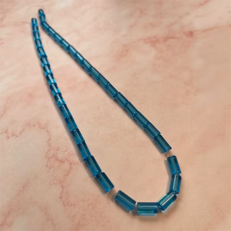 Ehawa - Glas, rör, klar ljusblå, 4x9mm