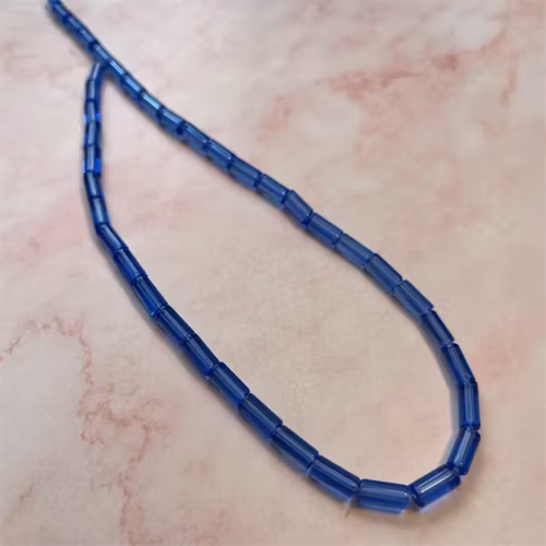 Ehawa - Glas, rör, klar mörkblå, 4x9mm