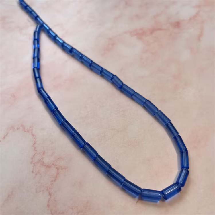 Ehawa - Glas, rör, klar mörkblå, 4x9mm