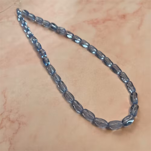 Ehawa - Glas, tvistad, klar blå, 6x9mm