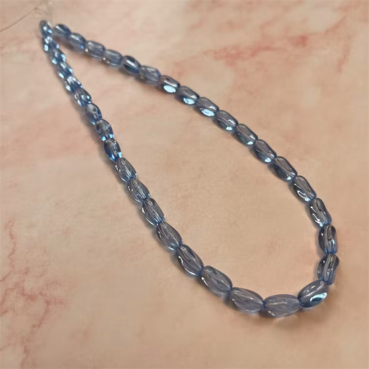 Ehawa - Glas, tvistad, klar blå, 6x9mm