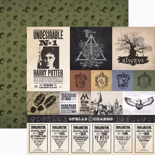 Harry Potter - Papper 12x12 - Parchment tags - P2222