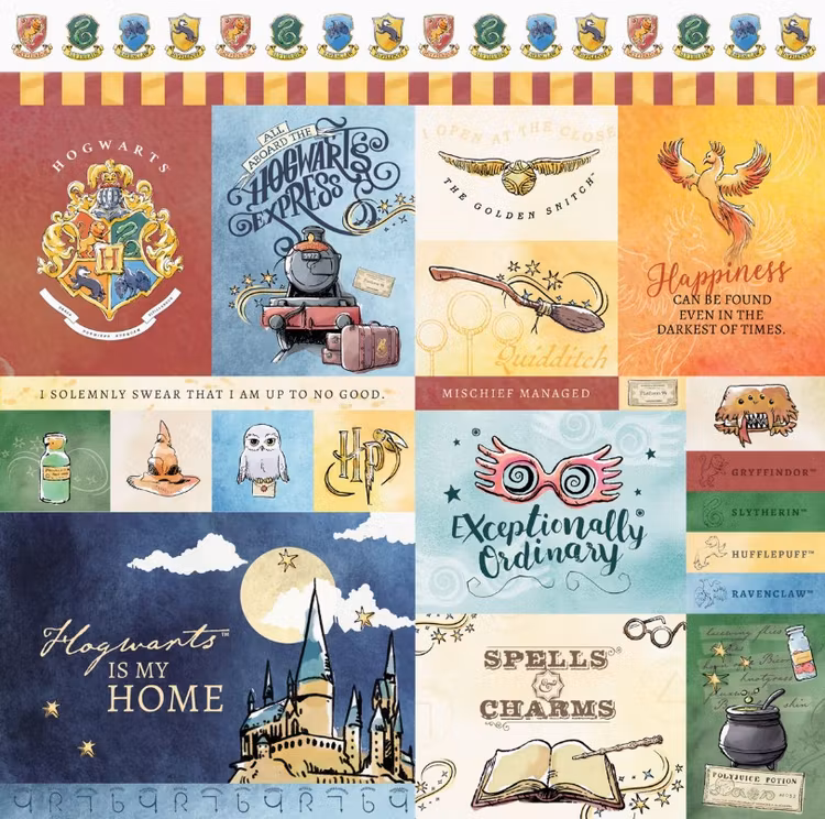 Harry Potter - Papper 12x12 - Watercolor tags - P2226