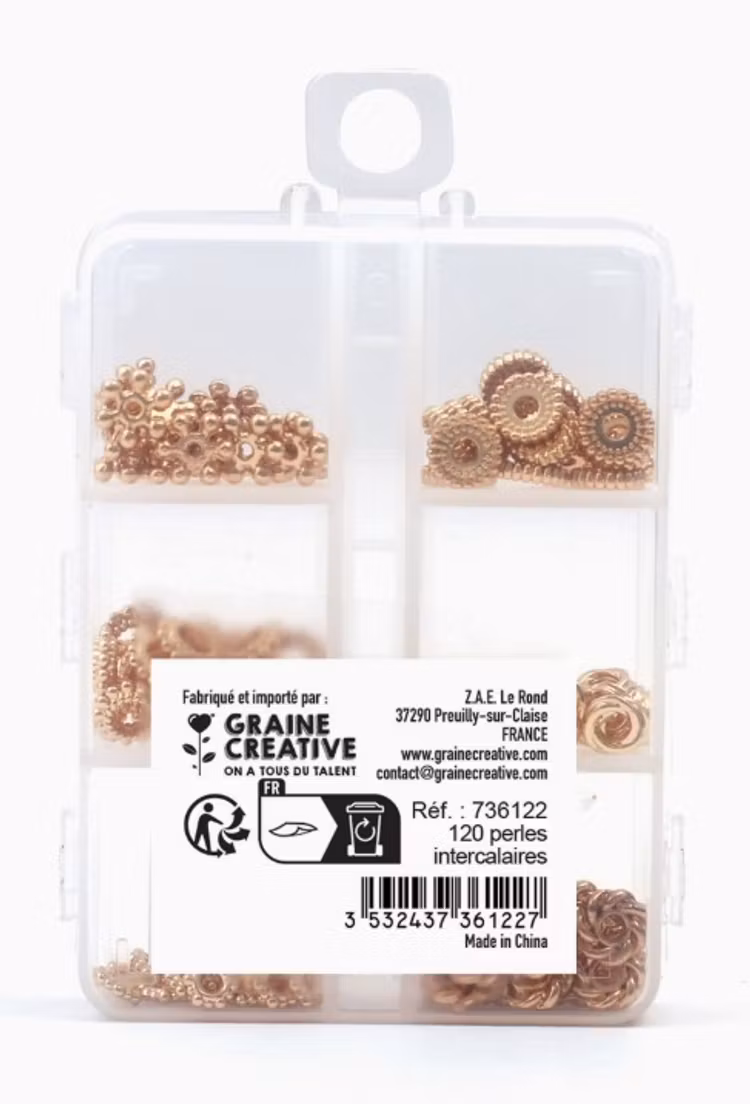 Graine Créative - Guldpläterade distanspärlor - 6x20st