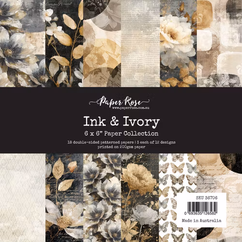 Paper Rose Studio - Ink & ivory - 6x6