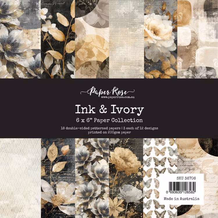 Paper Rose Studio - Ink & ivory - 6x6