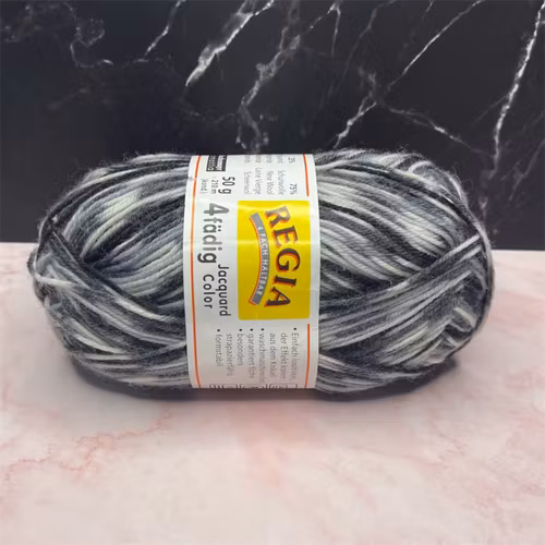 Regia Ringel Color, 50g/210m - 5297 - Svart/Vit