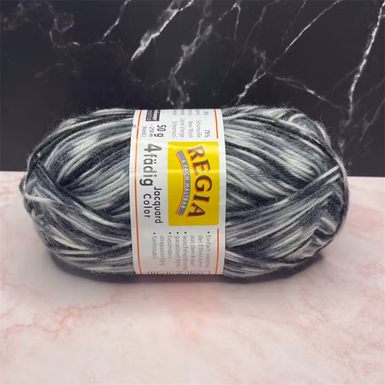 Regia Ringel Color, 50g/210m - 5297 - Svart/Vit