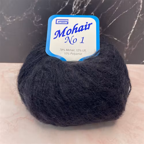 Mohair No1, 50g/150m - 928 - Svart