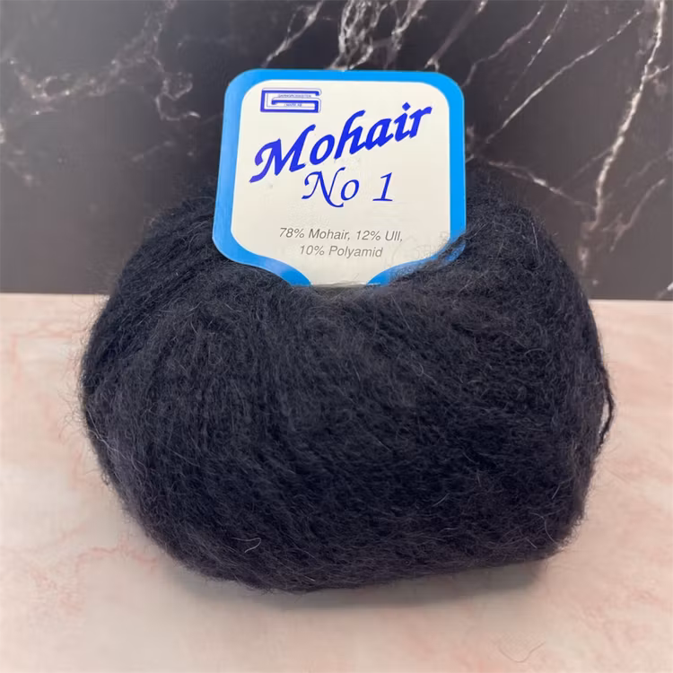 Mohair No1, 50g/150m - 928 - Svart