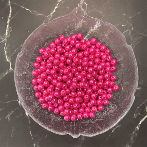 Vaxad glaspärla, fuchsia, 8mm - 50st