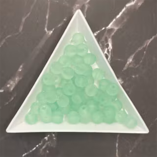 Glas, 6mm, matt grön - 50st