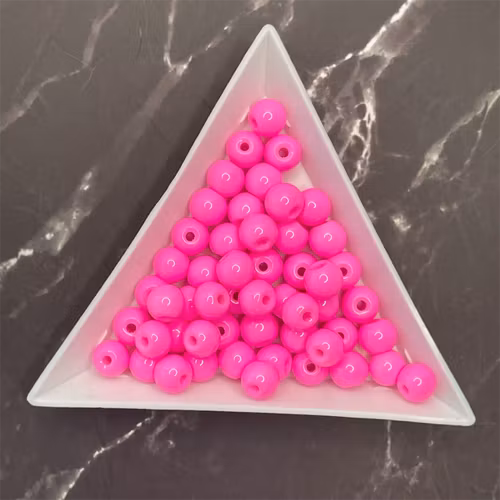 Glas, 6mm, rosa - 50st