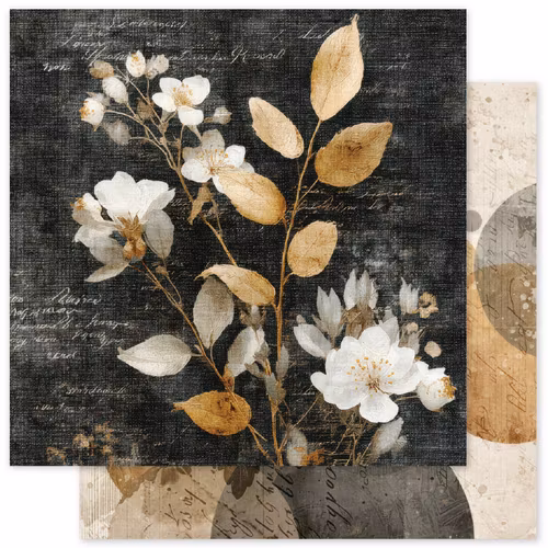Paper Rose Studio - Ink & Ivory - B - 12x12