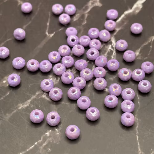 Facetterad akryl, 4*6mm, lila - 50st