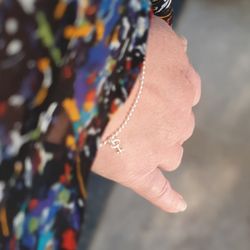 Kvinnokraft Silverarmband/fotlänk