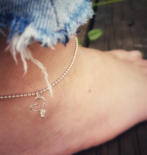Lilla Hjärtat Silverarmband/fotlänk