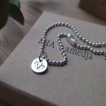 Fotspår Silverarmband/fotlänk