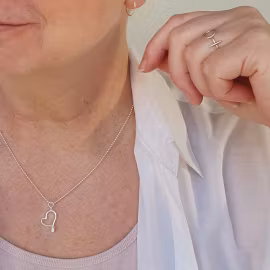 Silverhalsband Mammahjärtat