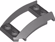 Plate 2 x 4 x 1 1/3 with Side Bow (Dark Stone Gray)