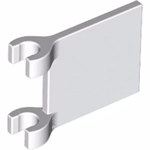 Flag with 2 Clips (White)