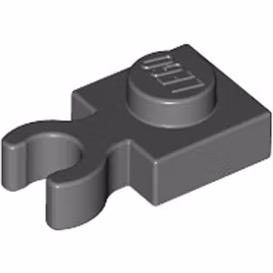Plate 1 x 1 with Holder (Dark Stone Gray)