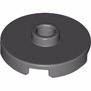 Plate Round with 1 Knob (Dark Stone Gray)
