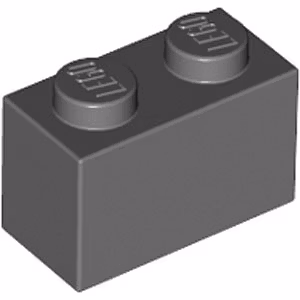 Brick 1 x 2 (Dark Stone Gray)