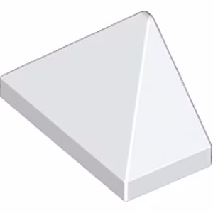 End Ridged Slope 45° 1 x 2 (White)