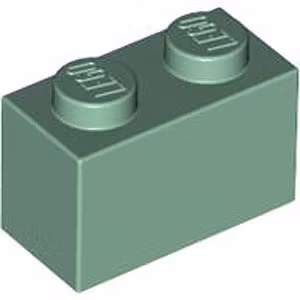 Brick 1 x 2 (Sand Green)