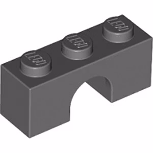 Brick with Bow 1 x 3 (Dark Stone Gray)