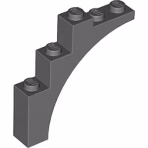 Brick with Bow 1 x 5 x 4 (Dark Stone Gray)