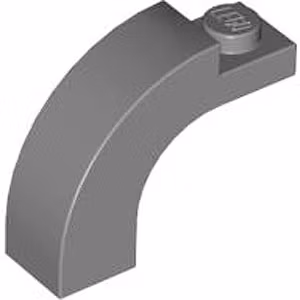 Brick with Bow 1 x 1 x 2 (Dark Stone Gray)