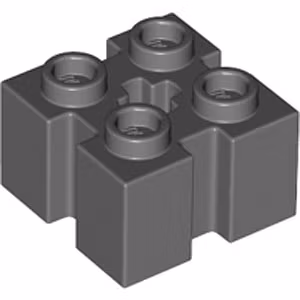 Brick 2 x 2 with groove A.cr.hole (Dark Stone Gray)