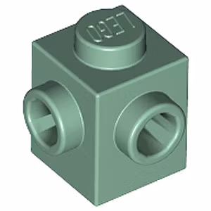 Brick 1 x 1 with 2 Knobs Corner (Sand Green)