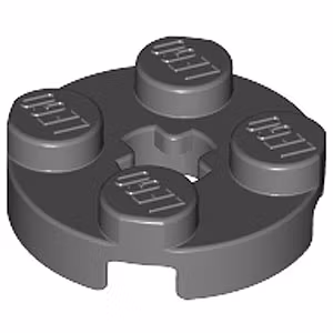 Plate 2 x 2 Round (Dark Stone Gray)
