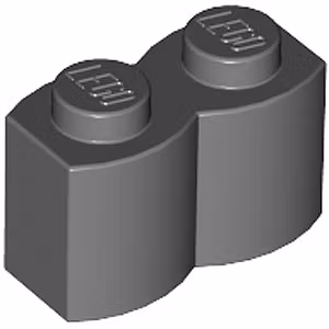 Palisade Brick 1 x 2 (Dark Stone Gray)