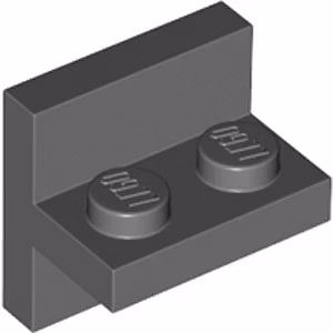 Plate 1 x 2 with Vert. Tube (Dark Stone Gray)