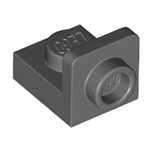Plate 1 x 1 with 1.5 Plate 1 x 1 Upwards (Dark Stone Gray)