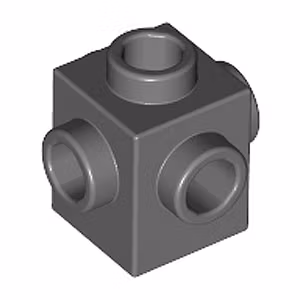Brick 1 x 1 with 4 Knobs (Dark Stone Gray)