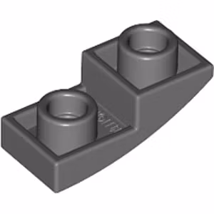Plate with Half Bow Inverted 1 x 2 x 2/3 (Dark Stone Gray)