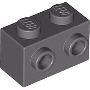 Brick 1 x 2 with 2 Knobs (Dark Stone Gray)