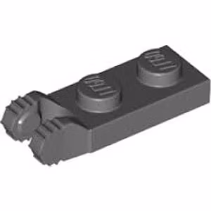 Plate 1 x 2 with fork/vertical/end (Dark Stone Gray)