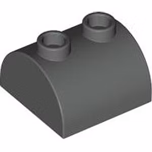 Brick 2 x 2 with Bow And Knobs (Dark Stone Gray)
