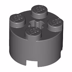 Brick Ø16 with Cross (Dark Stone Gray)