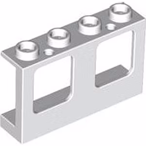 Wall with window with Radius4 1 x 4 x 2 (White)