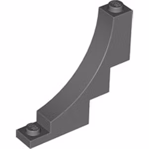 Brick with Bow 1 x 5 x 4 Inverted (Dark Stone Gray)