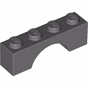 Brick with Bow 1 x 4 (Dark Stone Gray)