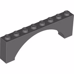 Brick with Bow 1 x 8 x 2 (Dark Stone Gray)